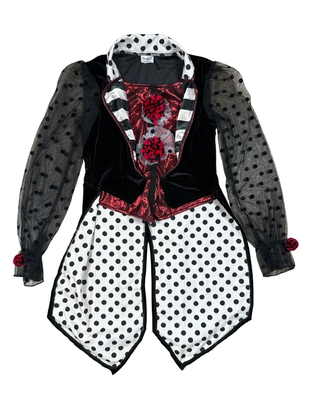 Spirit Halloween Girls Harley Quinn Misfits Black Velvet Costume Top Medium